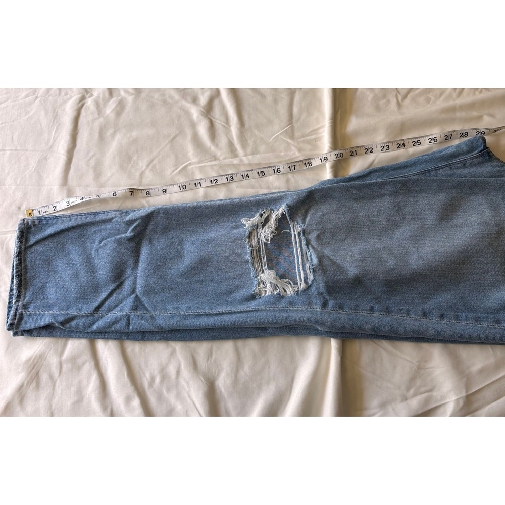 American Eagle Mom Jeans Womens 12 Long Distressed High Rise Medium Wash Denim - Picture 5 of 7